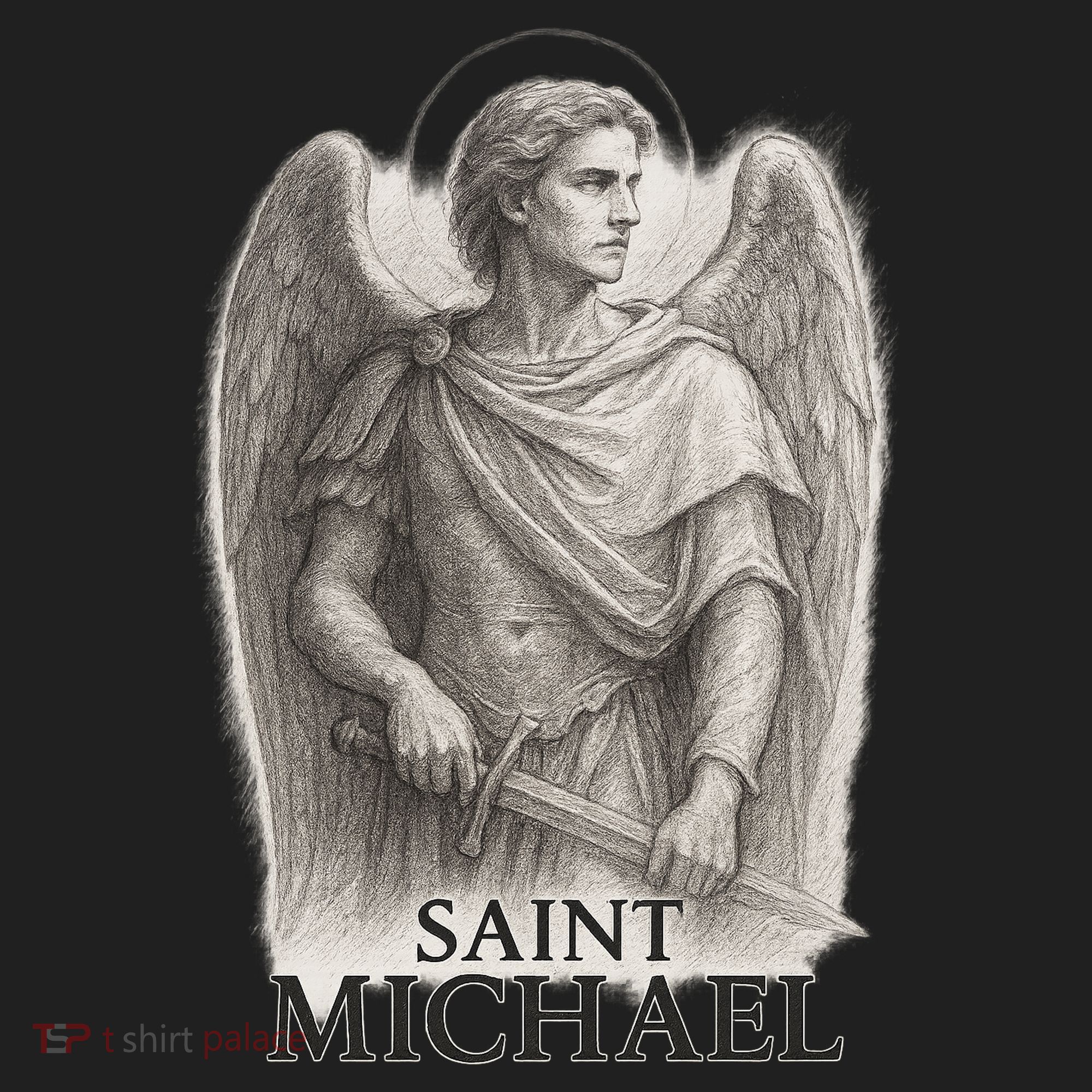 Saint Michael Sketch Golf Towel