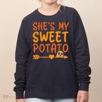 Shes My Sweet Potato I Yam Set Thanksgiving Couples Matching Women's Sweatshirt thumb 0