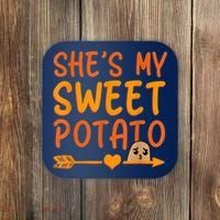 Shes My Sweet Potato I Yam Set Thanksgiving Couples Matching Coaster thumb 0