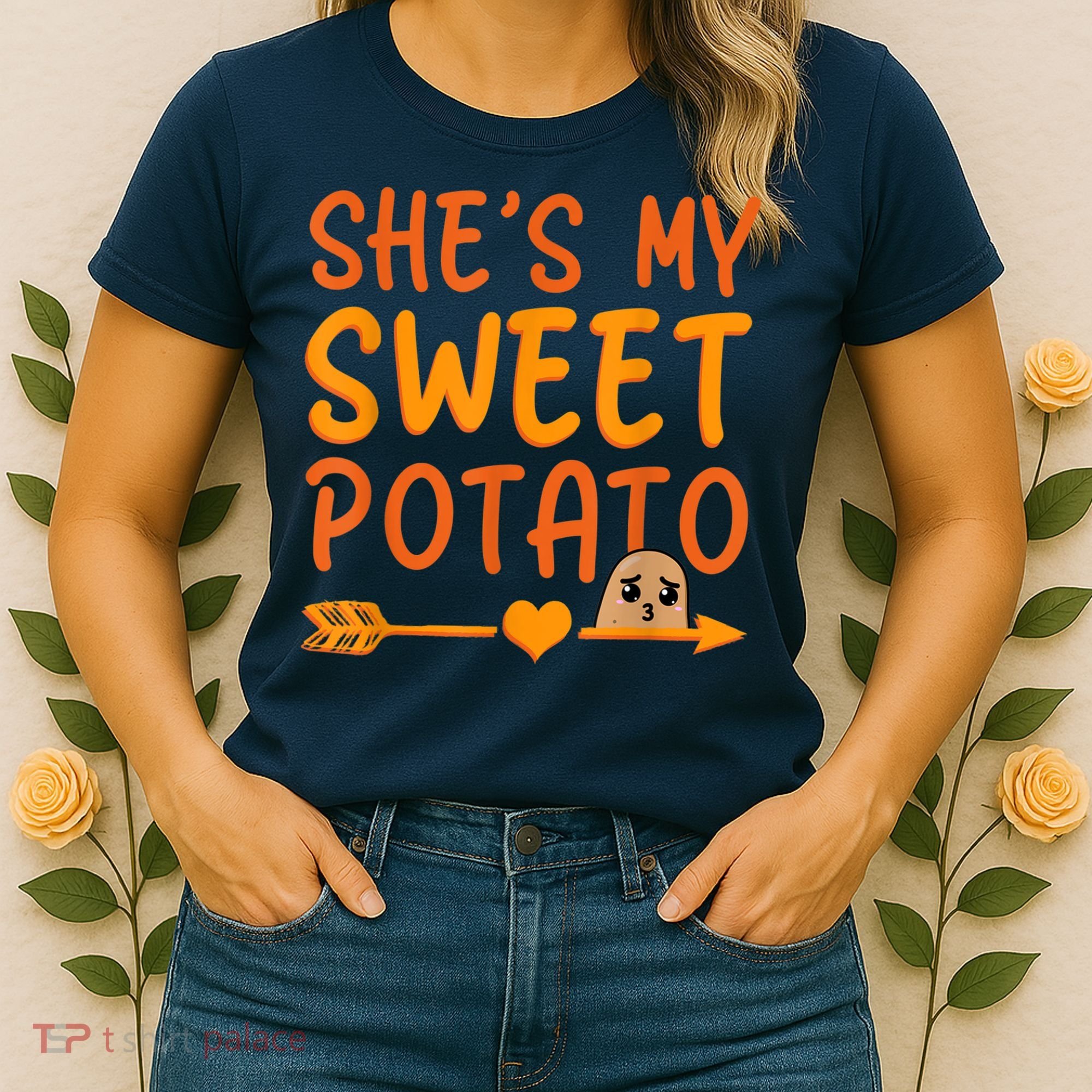 Shes My Sweet Potato I Yam Set Thanksgiving Couples Matching Women's T-Shirt