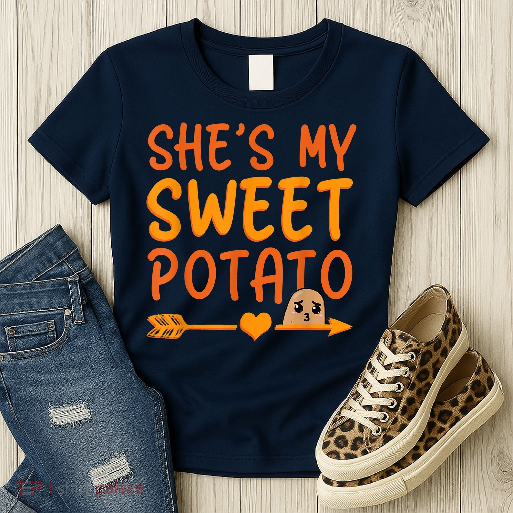 Shes My Sweet Potato I Yam Set Thanksgiving Couples Matching Women's T-Shirt