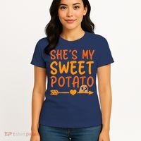 Shes My Sweet Potato I Yam Set Thanksgiving Couples Matching Women's T-Shirt thumb 4