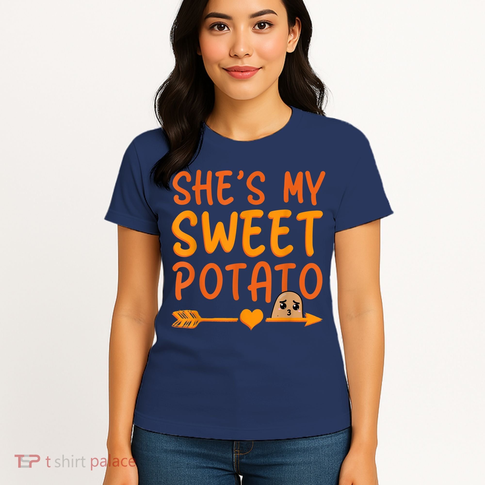 Shes My Sweet Potato I Yam Set Thanksgiving Couples Matching Women's T-Shirt