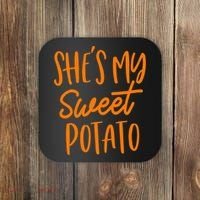 She's My Sweet Potato I Yam Set Couples Thanksgiving Funny Coaster thumb 0