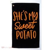 She's My Sweet Potato I Yam Set Couples Thanksgiving Funny Golf Towel thumb 0
