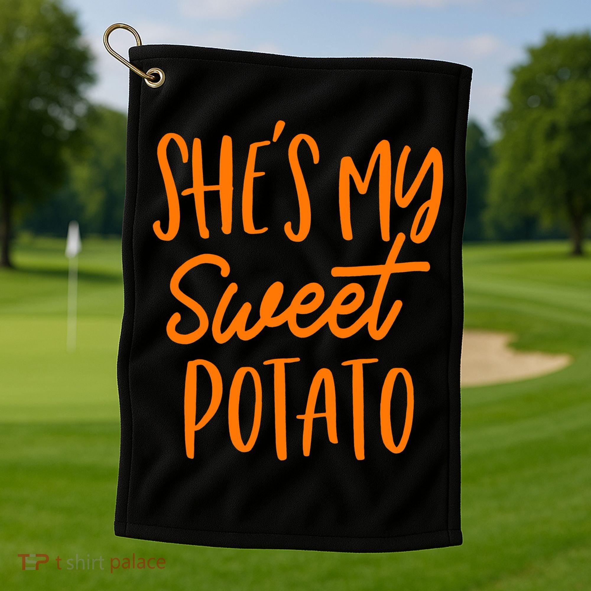 She's My Sweet Potato I Yam Set Couples Thanksgiving Funny Golf Towel