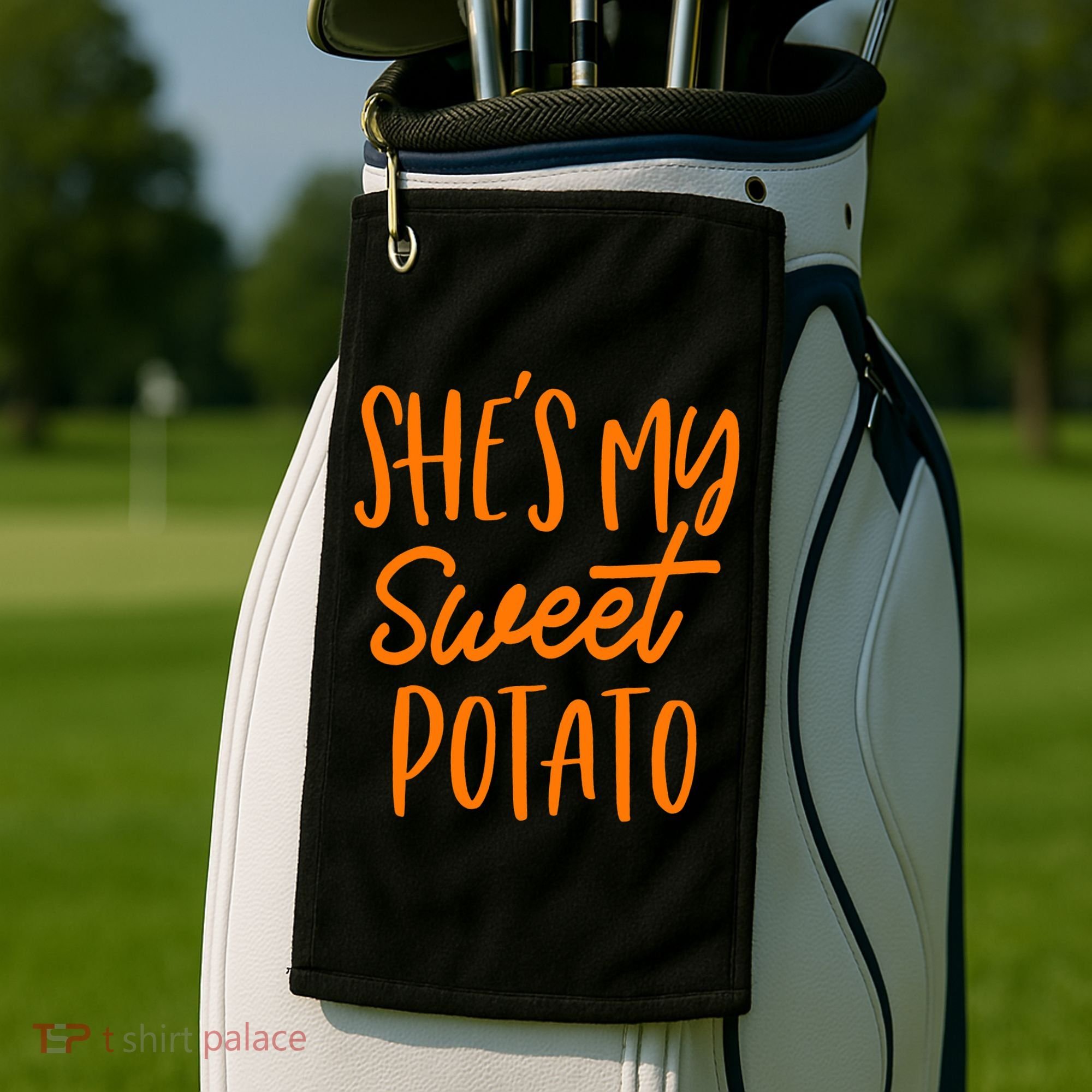 She's My Sweet Potato I Yam Set Couples Thanksgiving Funny Golf Towel