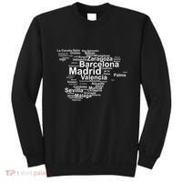Spain Map Silhouette Towns Cities Madrid Travel Espana Sweatshirt thumb 0