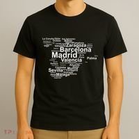 Spain Map Silhouette Towns Cities Madrid Travel Espana T-Shirt thumb 3