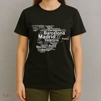 Spain Map Silhouette Towns Cities Madrid Travel Espana T-Shirt thumb 4