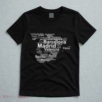 Spain Map Silhouette Towns Cities Madrid Travel Espana T-Shirt thumb 5