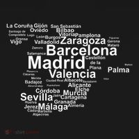 Spain Map Silhouette Towns Cities Madrid Travel Espana Mousepad thumb 1