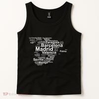 Spain Map Silhouette Towns Cities Madrid Travel Espana Tank Top thumb 2