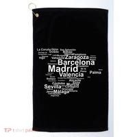 Spain Map Silhouette Towns Cities Madrid Travel Espana Golf Towel thumb 0