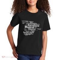 Spain Map Silhouette Towns Cities Madrid Travel Espana Kids T-Shirt thumb 2
