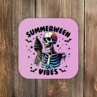 Summerween Magic Skeleton Enjoying Ice Cream Delight Coaster thumb 0