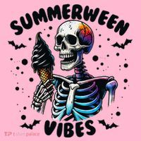 Summerween Magic Skeleton Enjoying Ice Cream Delight Coaster thumb 2