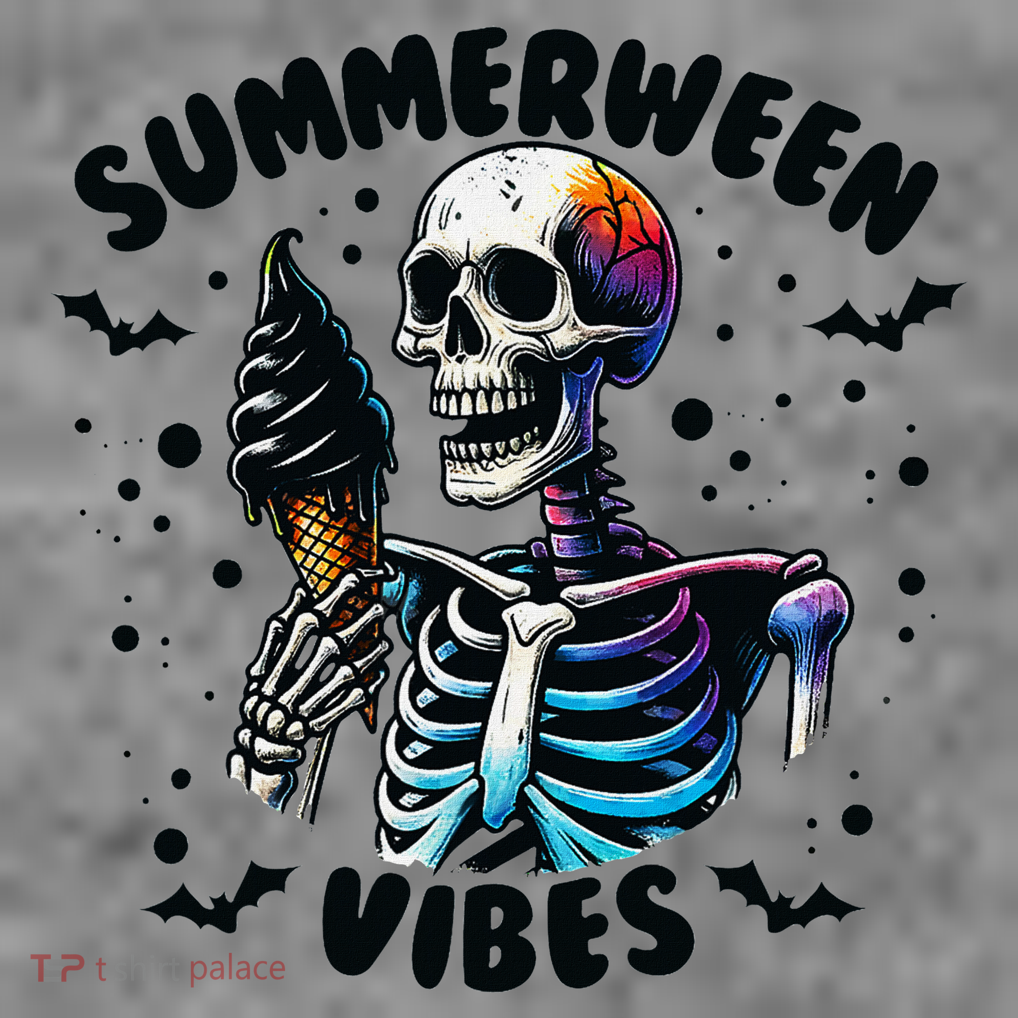 Summerween Magic Skeleton Enjoying Ice Cream Delight Toddler Hoodie