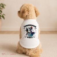 Summerween Magic Skeleton Enjoying Ice Cream Delight Doggie Tank thumb 2