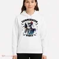 Summerween Magic Skeleton Enjoying Ice Cream Delight Hoodie thumb 5