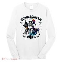 Summerween Magic Skeleton Enjoying Ice Cream Delight Long Sleeve Shirt thumb 0