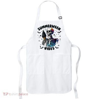 Summerween Magic Skeleton Enjoying Ice Cream Delight Apron