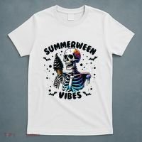 Summerween Magic Skeleton Enjoying Ice Cream Delight T-Shirt thumb 5