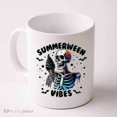 Summerween Magic Skeleton Enjoying Ice Cream Delight Coffee Mug