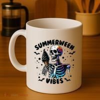 Summerween Magic Skeleton Enjoying Ice Cream Delight Coffee Mug thumb 4