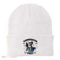 Summerween Magic Skeleton Enjoying Ice Cream Delight Beanie thumb 0