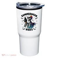 Summerween Magic Skeleton Enjoying Ice Cream Delight Tumbler thumb 0