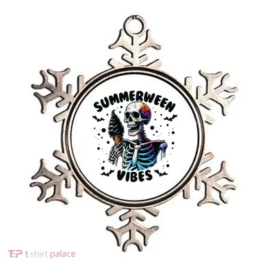 Summerween Magic Skeleton Enjoying Ice Cream Delight Ornament