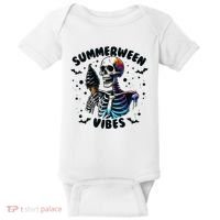Summerween Magic Skeleton Enjoying Ice Cream Delight Baby Bodysuit thumb 0