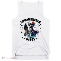 Summerween Magic Skeleton Enjoying Ice Cream Delight Tank Top thumb 0