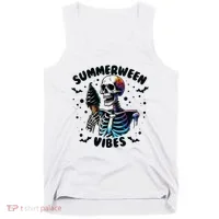 Summerween Magic Skeleton Enjoying Ice Cream Delight Tank Top thumb 0