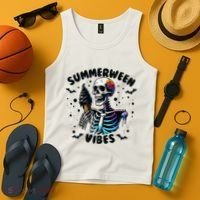 Summerween Magic Skeleton Enjoying Ice Cream Delight Tank Top thumb 4