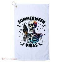 Summerween Magic Skeleton Enjoying Ice Cream Delight Golf Towel thumb 0