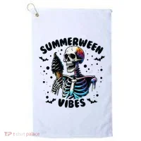 Summerween Magic Skeleton Enjoying Ice Cream Delight Golf Towel thumb 0