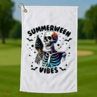 Summerween Magic Skeleton Enjoying Ice Cream Delight Golf Towel thumb 1