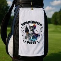 Summerween Magic Skeleton Enjoying Ice Cream Delight Golf Towel thumb 2