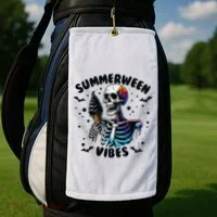 Summerween Magic Skeleton Enjoying Ice Cream Delight Golf Towel thumb 2