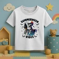 Summerween Magic Skeleton Enjoying Ice Cream Delight Toddler T-Shirt thumb 3