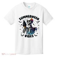Summerween Magic Skeleton Enjoying Ice Cream Delight Kids T-Shirt thumb 0
