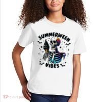 Summerween Magic Skeleton Enjoying Ice Cream Delight Kids T-Shirt thumb 2