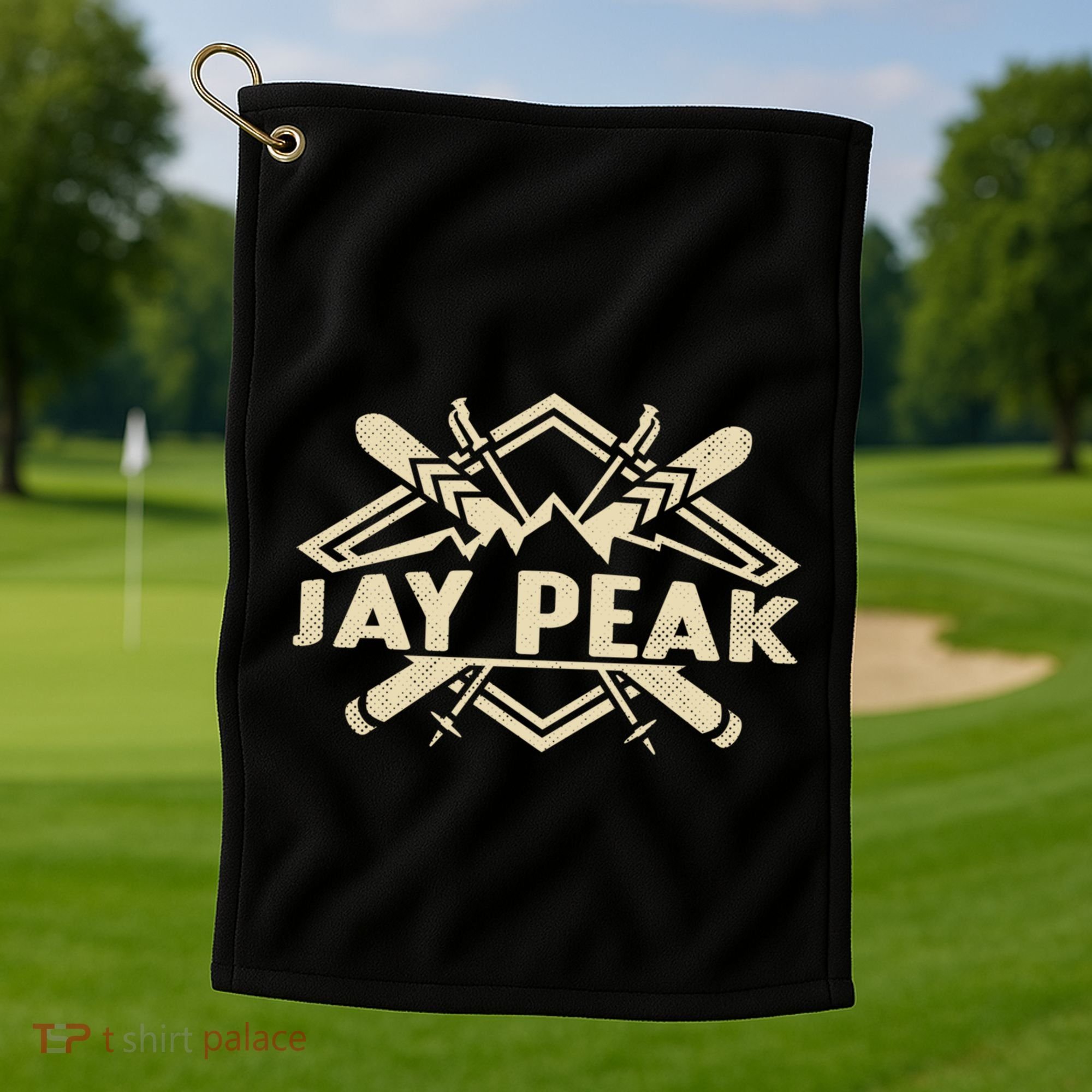 Skiing Mountains Skier Downhill Ski Resort Jay Peak Gift Golf Towel