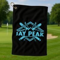 Skiing Mountains Skier Downhill Ski Resort Jay Peak Meaningful Gift Golf Towel thumb 1