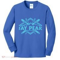 Skiing Mountains Skier Downhill Ski Resort Jay Peak Meaningful Gift Kids Long Sleeve Shirt thumb 0