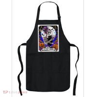 Spooky Mama Tarot Card Halloween Mom Skull Mama Black Cat Apron thumb 0