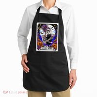 Spooky Mama Tarot Card Halloween Mom Skull Mama Black Cat Apron thumb 2