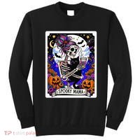 Spooky Mama Tarot Card Halloween Mom Skull Mama Black Cat Sweatshirt thumb 0